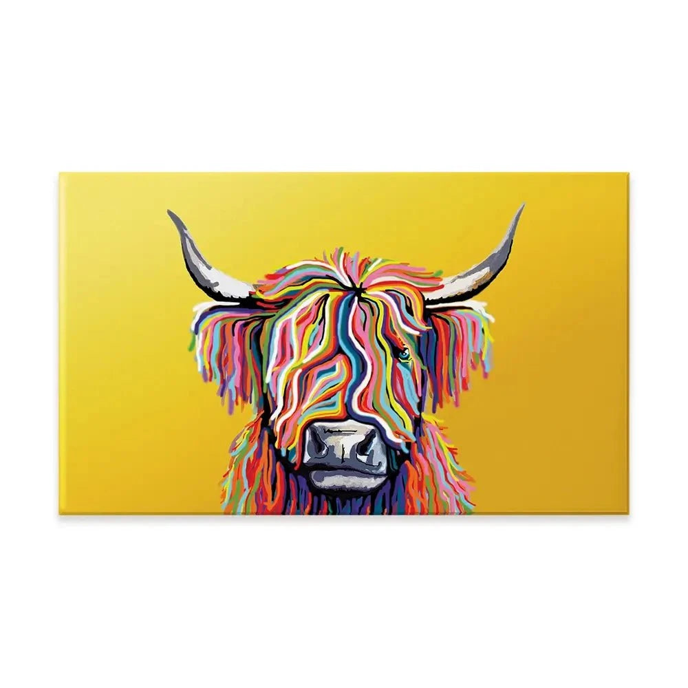 Highland Cow Yellow Canvas Print Highland Cow Yellow Canvas Print | Highland Cow Yellow Artwork wall art product Independent