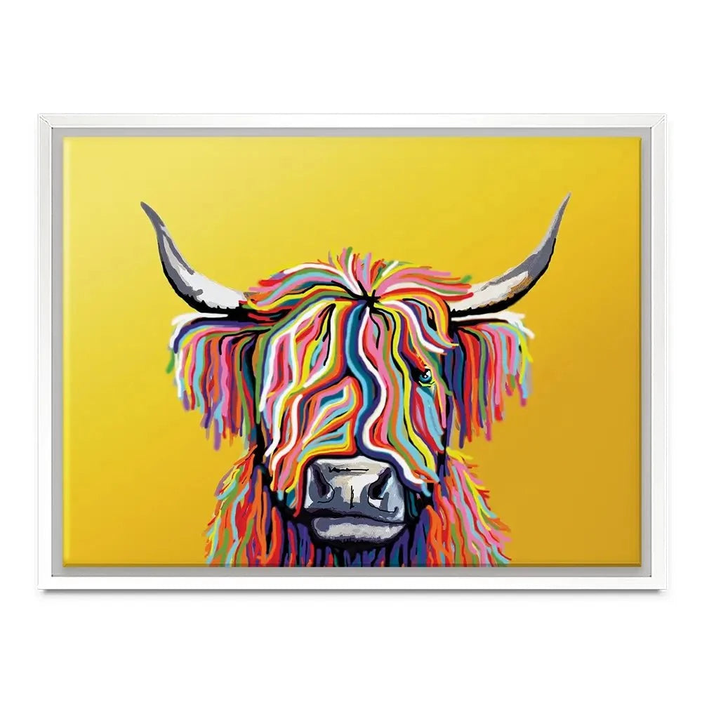 Highland Cow Yellow Canvas Print Highland Cow Yellow Canvas Print | Highland Cow Yellow Artwork wall art product Independent