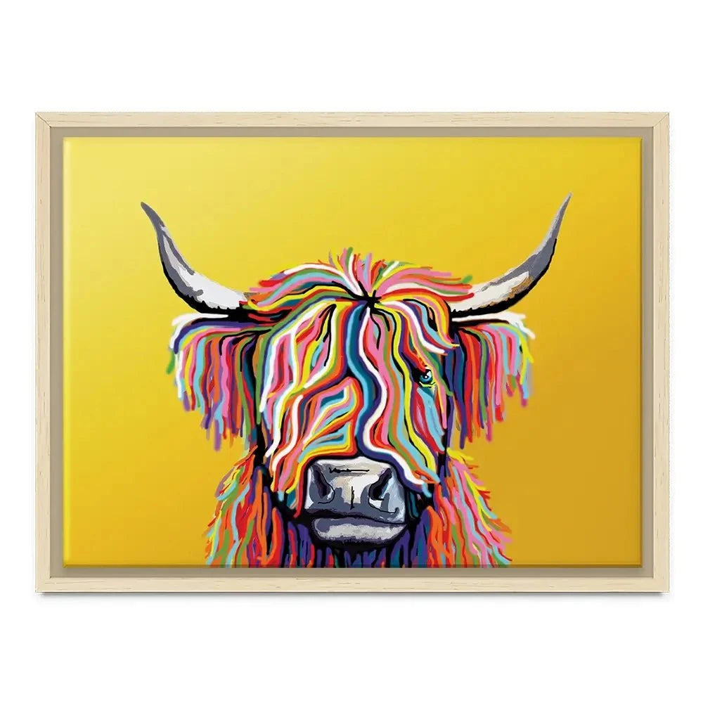Highland Cow Yellow Canvas Print Highland Cow Yellow Canvas Print | Highland Cow Yellow Artwork wall art product Independent