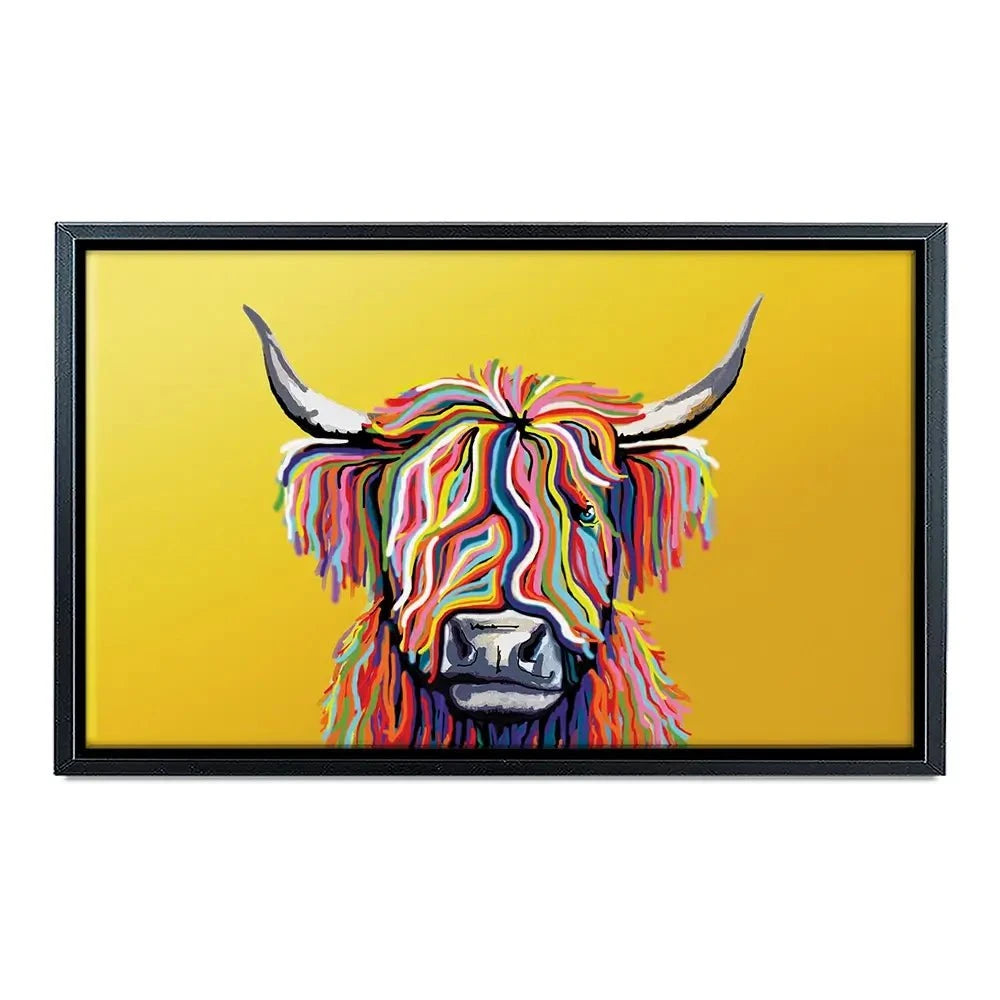 Highland Cow Yellow Canvas Print Highland Cow Yellow Canvas Print | Highland Cow Yellow Artwork wall art product Independent