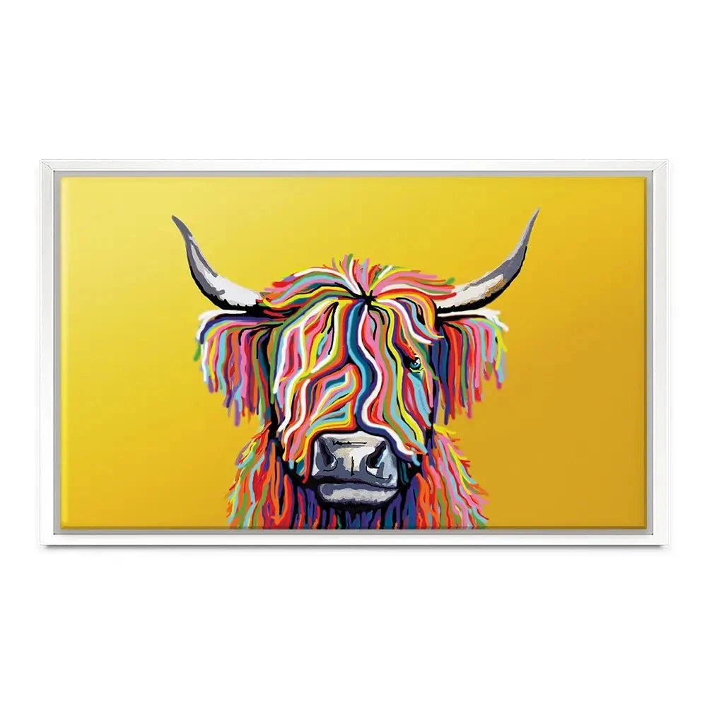 Highland Cow Yellow Canvas Print Highland Cow Yellow Canvas Print | Highland Cow Yellow Artwork wall art product Independent