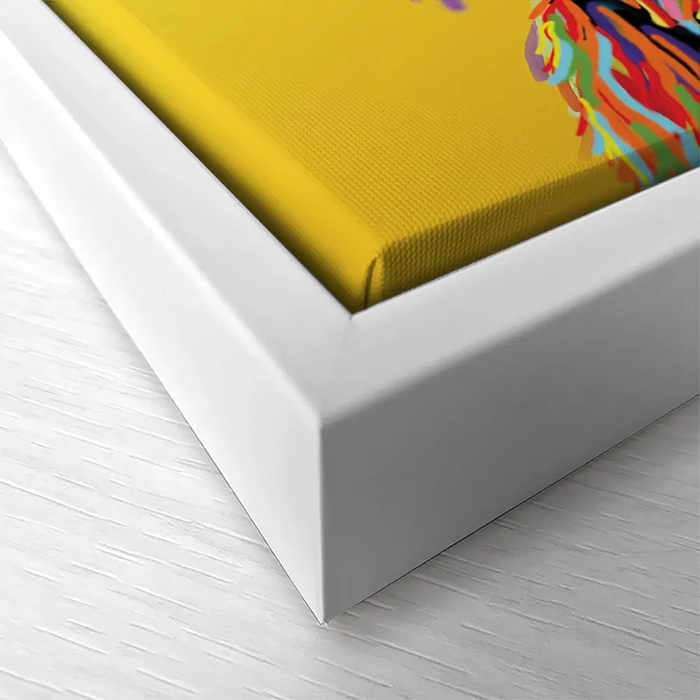 Highland Cow Yellow Square Canvas Print Highland Cow Yellow Square Canvas Print | Highland Cow Yellow Square Artwork wall art product Independent