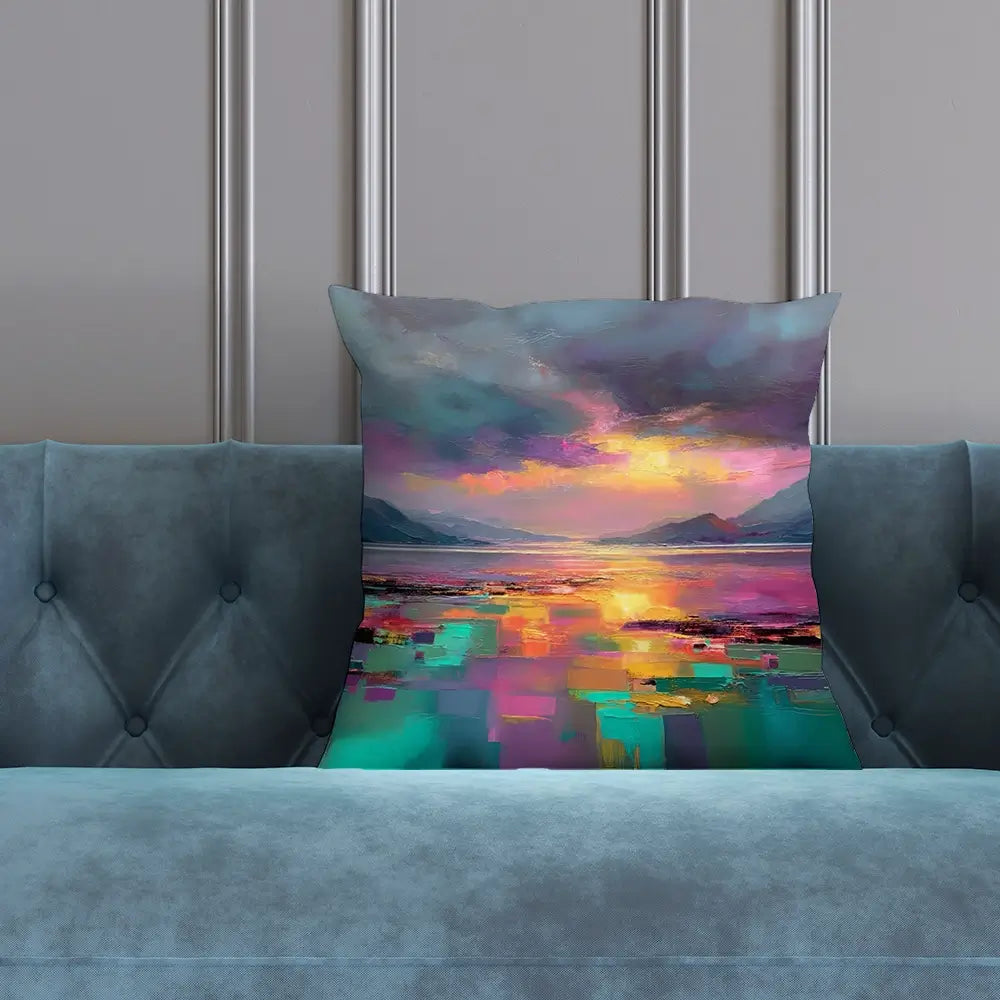 Highland Escape Cushion Highland Escape Cushion wall art product Art Print Shop