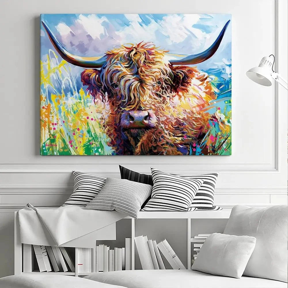 Highland Grazing Canvas Print Highland Grazing Canvas Print wall art product Leon Devenice
