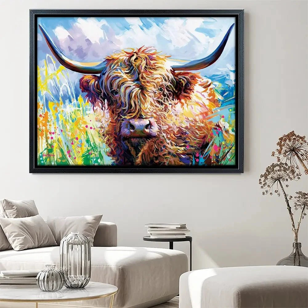 Highland Grazing Canvas Print Highland Grazing Canvas Print wall art product Leon Devenice