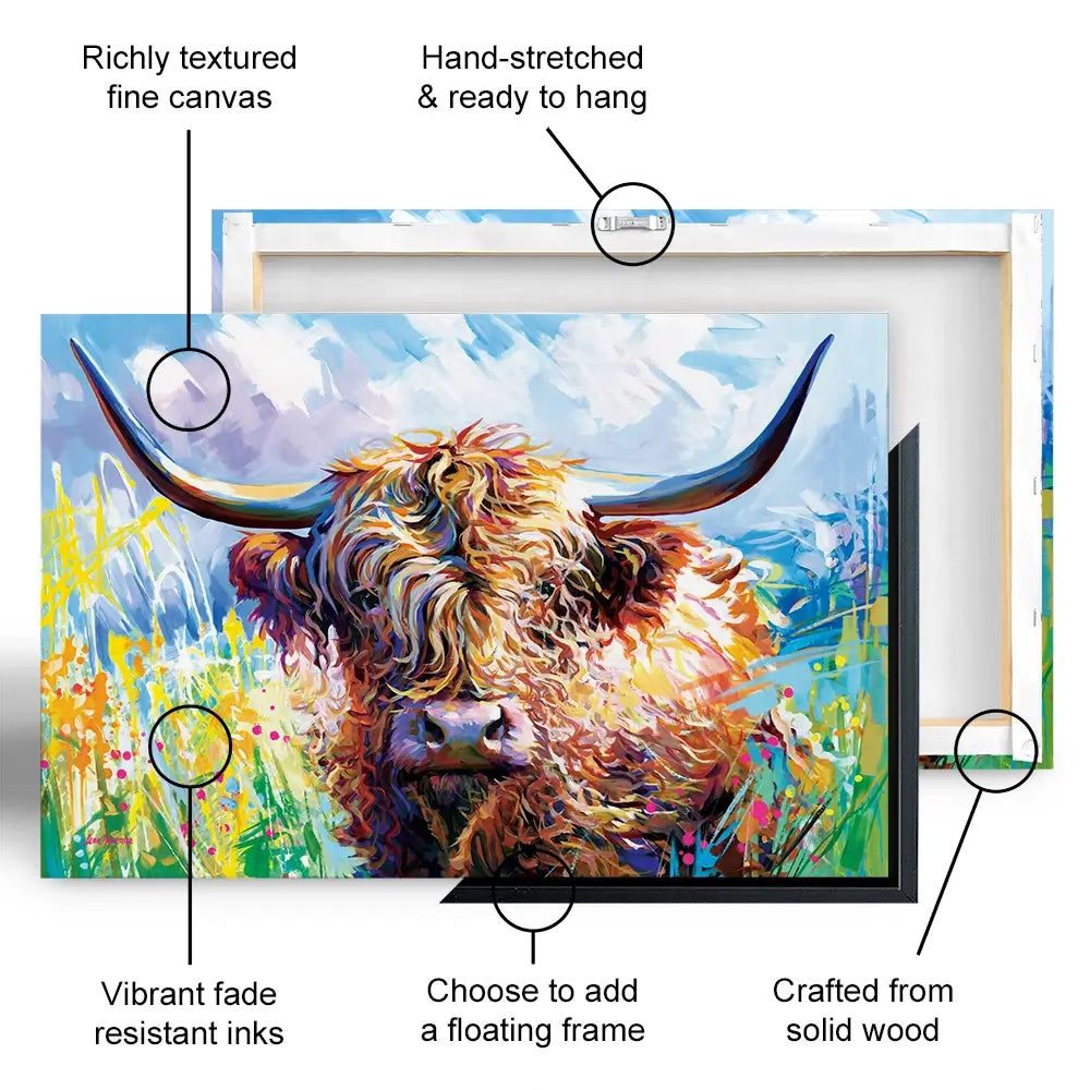 Highland Grazing Canvas Print Highland Grazing Canvas Print wall art product Leon Devenice