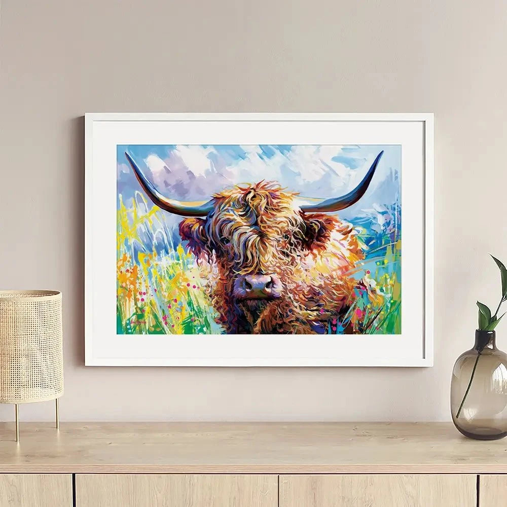 Highland Grazing Framed Art Print Highland Grazing Framed Art Print wall art product Leon Devenice