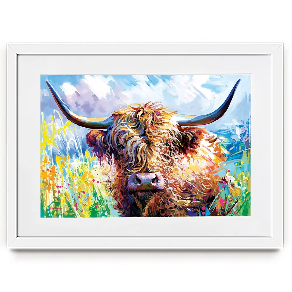 Highland Grazing Framed Art Print Highland Grazing Framed Art Print wall art product Leon Devenice