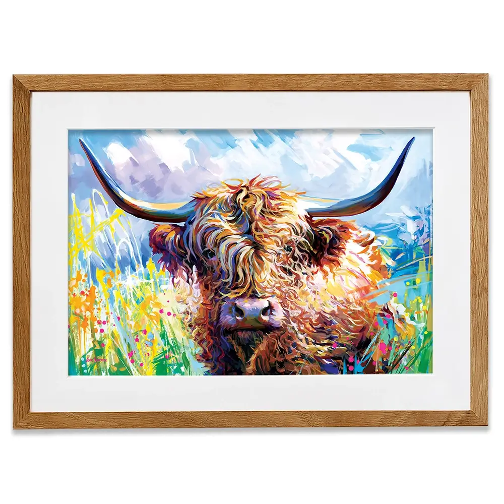 Highland Grazing Framed Art Print Highland Grazing Framed Art Print wall art product Leon Devenice
