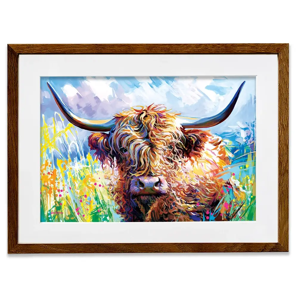Highland Grazing Framed Art Print Highland Grazing Framed Art Print wall art product Leon Devenice