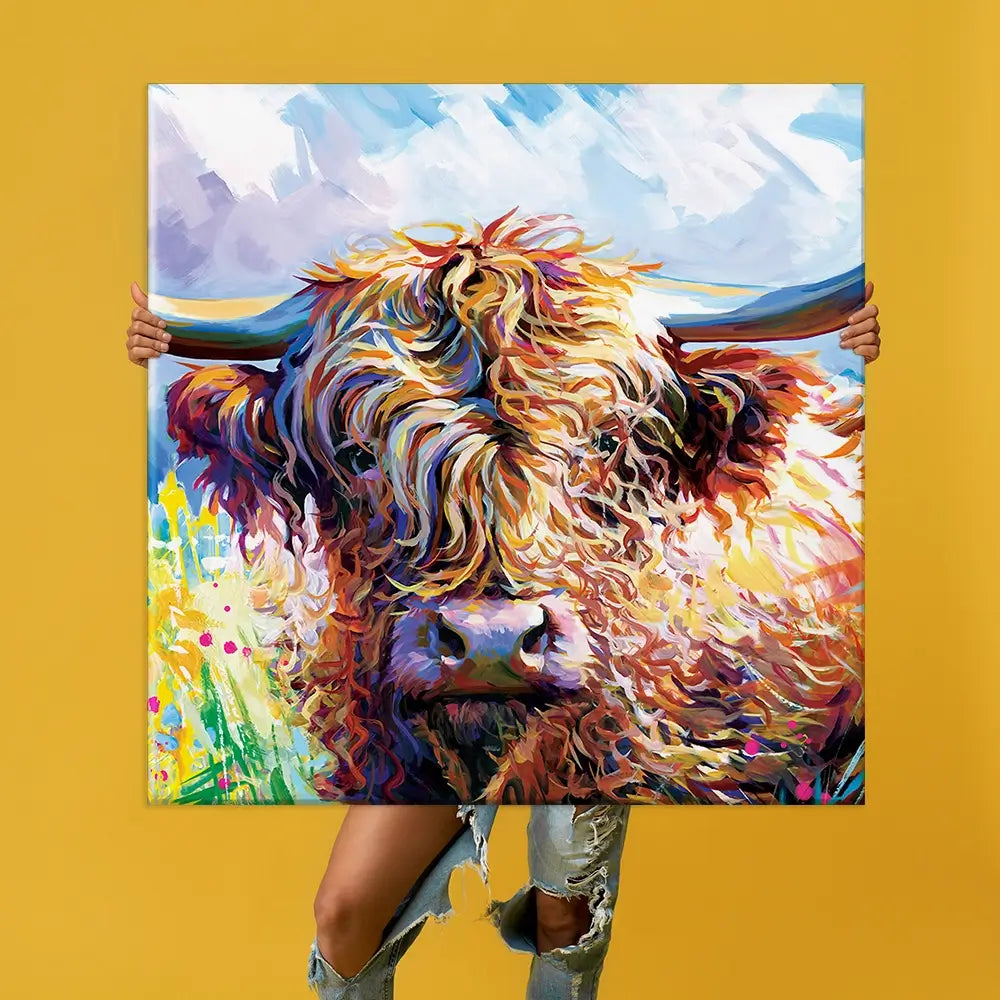 Highland Grazing Oversized Canvas Print Highland Grazing Oversized Canvas Print wall art product Art Print Shop