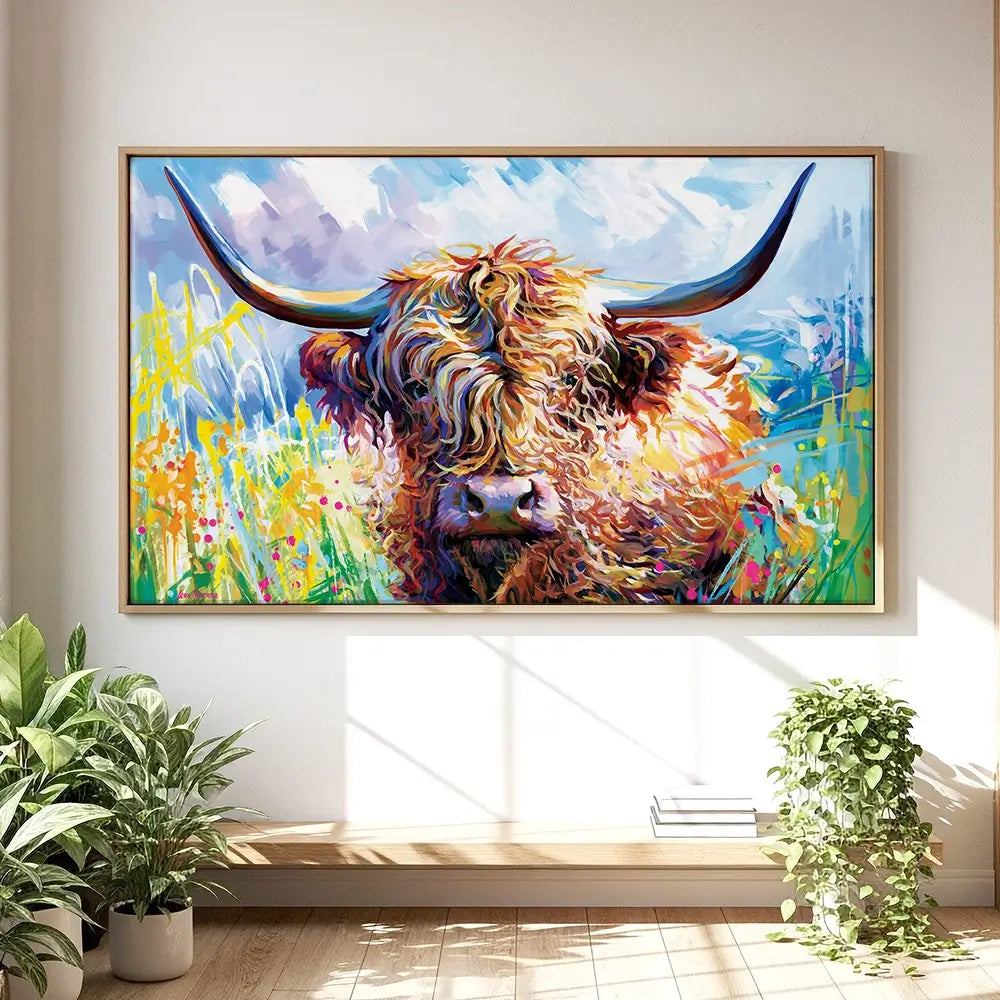 Highland Grazing Oversized Canvas Print Highland Grazing Oversized Canvas Print wall art product Art Print Shop