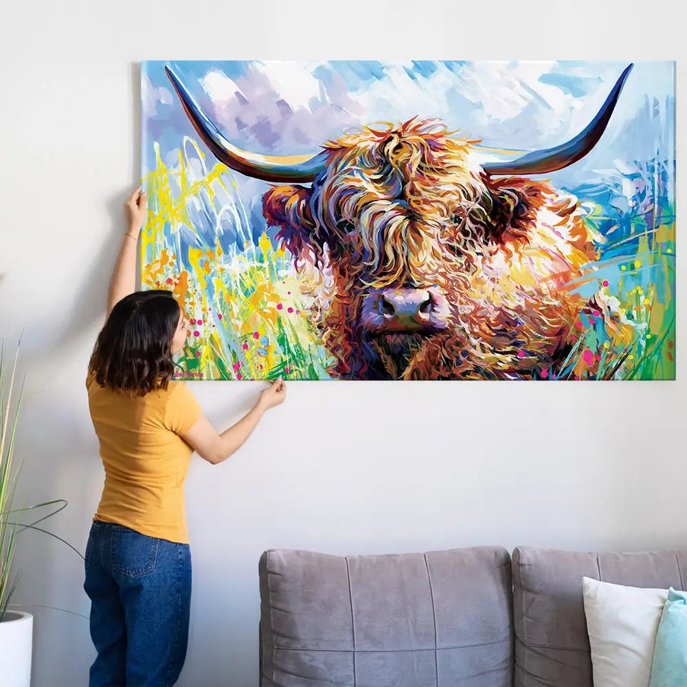 Highland Grazing Oversized Canvas Print Highland Grazing Oversized Canvas Print wall art product Art Print Shop