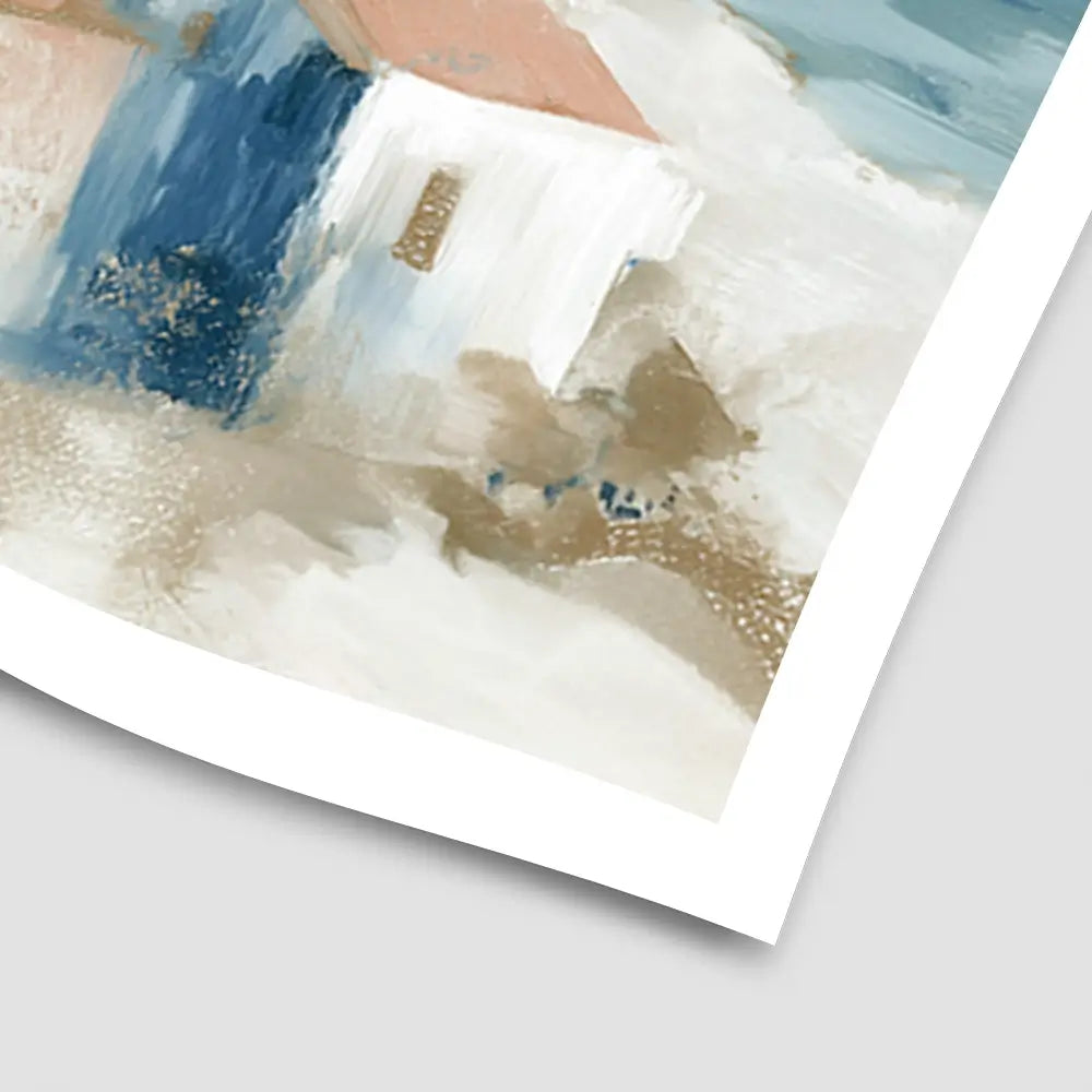 Hillside Village Above The Sea Art Print Hillside Village Above The Sea Art Print wall art product Chromatic Storm Studio