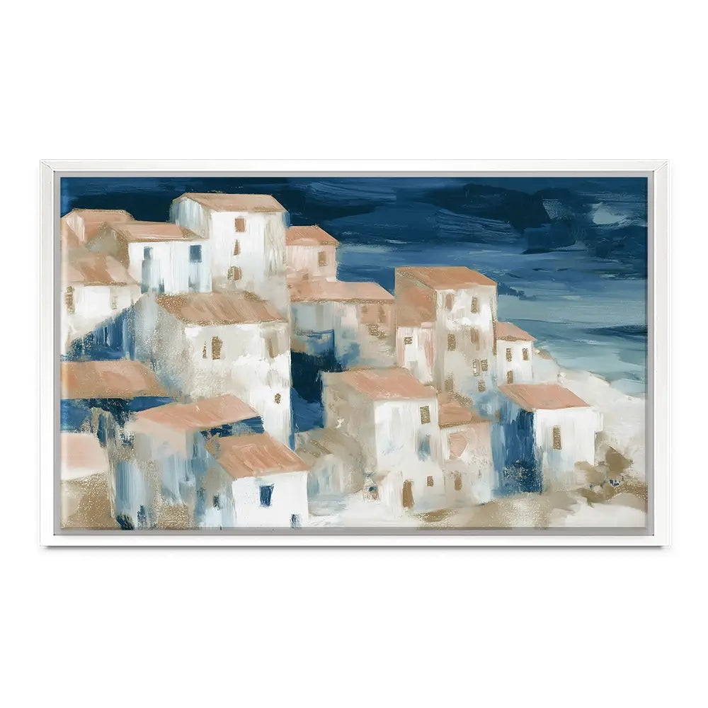 Hillside Village Above The Sea Canvas Print Hillside Village Above The Sea Canvas Print wall art product Chromatic Storm Studio