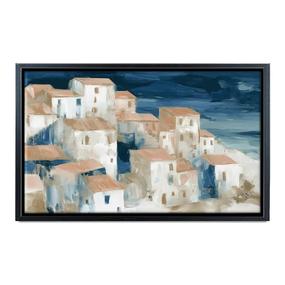 Hillside Village Above The Sea Canvas Print Hillside Village Above The Sea Canvas Print wall art product Chromatic Storm Studio