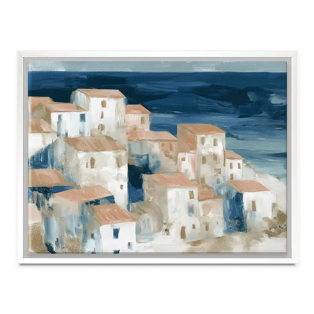 Hillside Village Above The Sea Canvas Print Hillside Village Above The Sea Canvas Print wall art product Chromatic Storm Studio