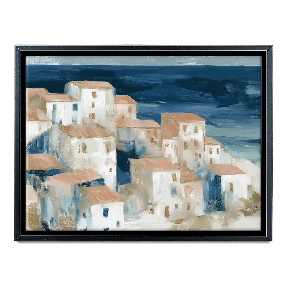 Hillside Village Above The Sea Canvas Print Hillside Village Above The Sea Canvas Print wall art product Chromatic Storm Studio