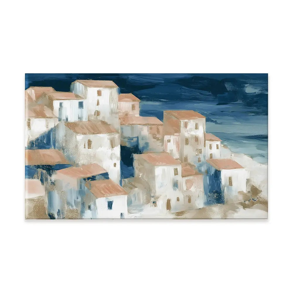 Hillside Village Above The Sea Canvas Print Hillside Village Above The Sea Canvas Print wall art product Chromatic Storm Studio