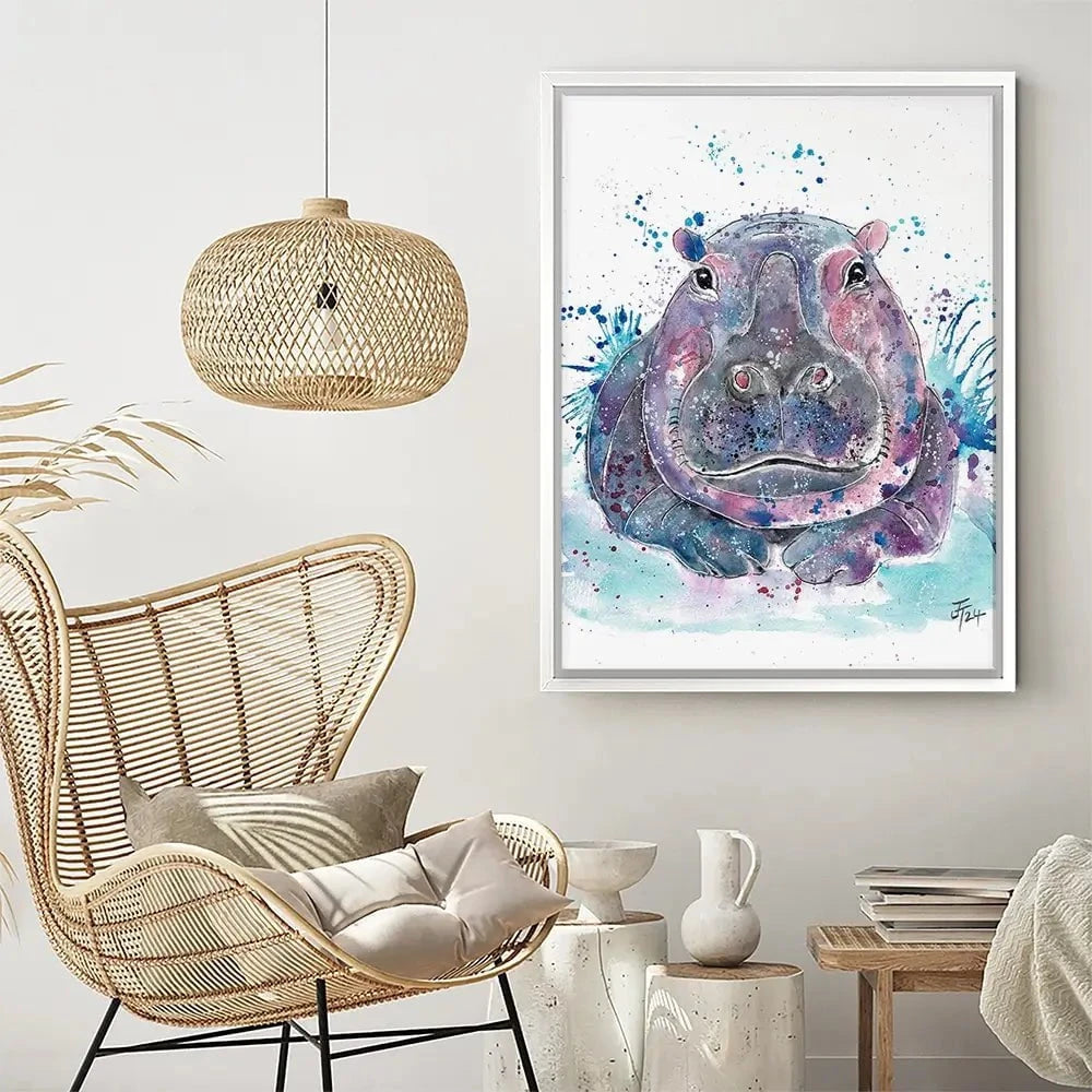 Hippo Canvas Print Hippo Canvas Print wall art product Jamie Taylor