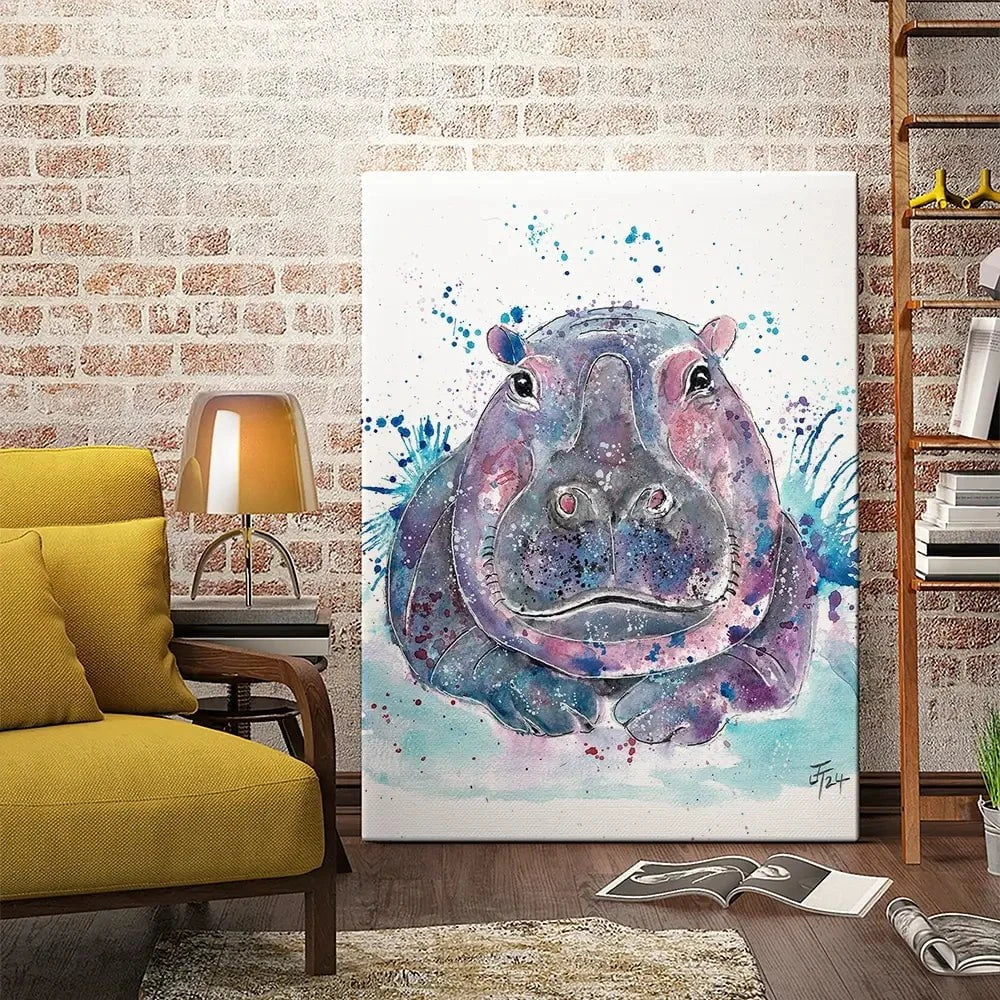 Hippo Canvas Print Hippo Canvas Print wall art product Jamie Taylor