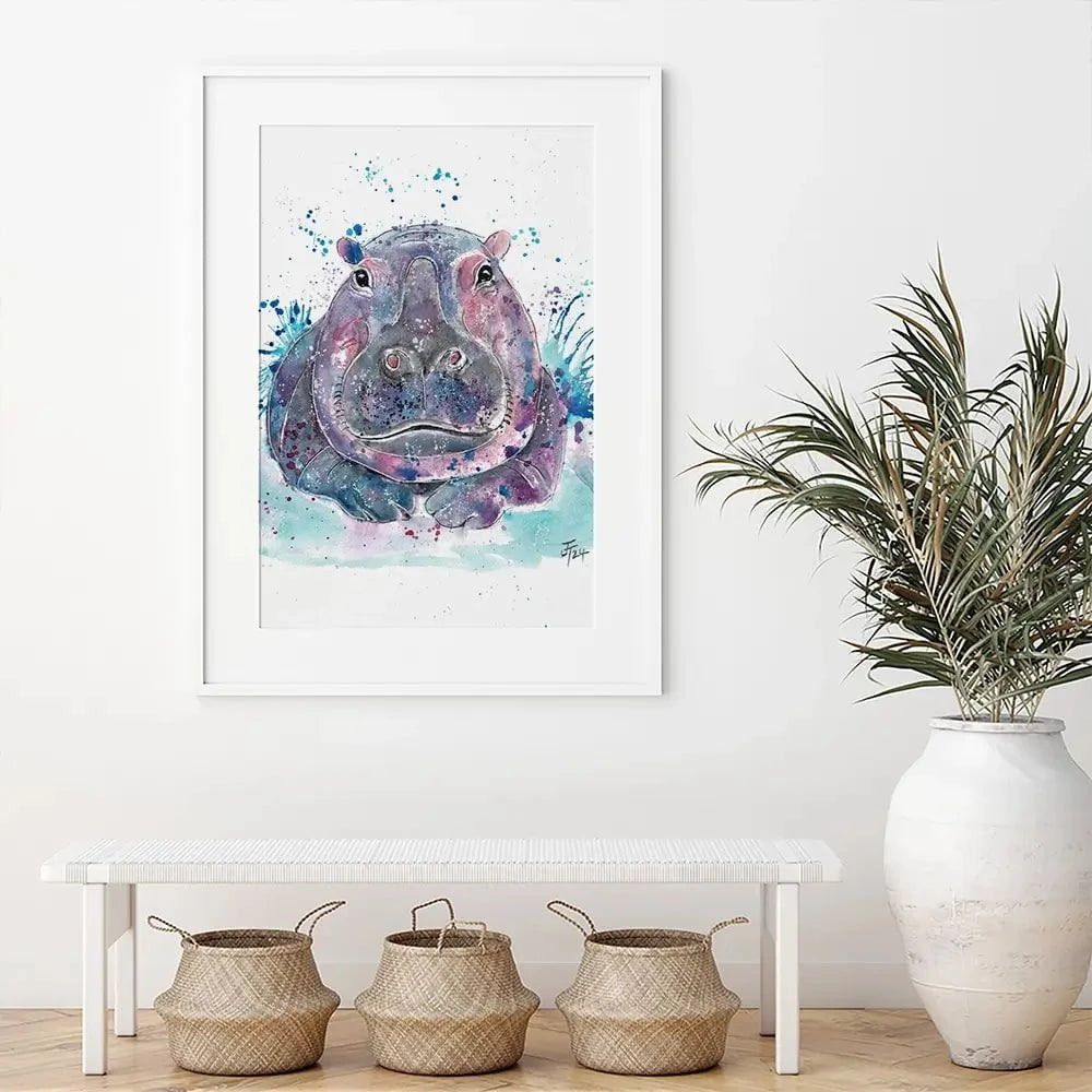 Hippo Framed Art Print Hippo Framed Art Print wall art product Jamie Taylor
