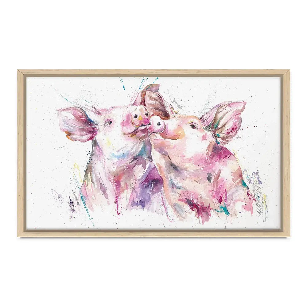 Hogs And Kisses Canvas Print Hogs And Kisses Canvas Print wall art product Nicola Jane Rowles