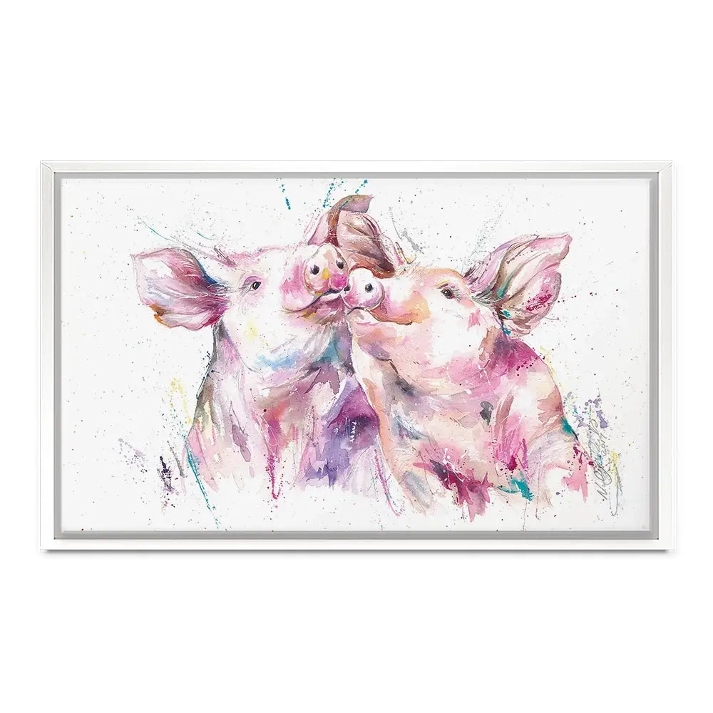 Hogs And Kisses Canvas Print Hogs And Kisses Canvas Print wall art product Nicola Jane Rowles