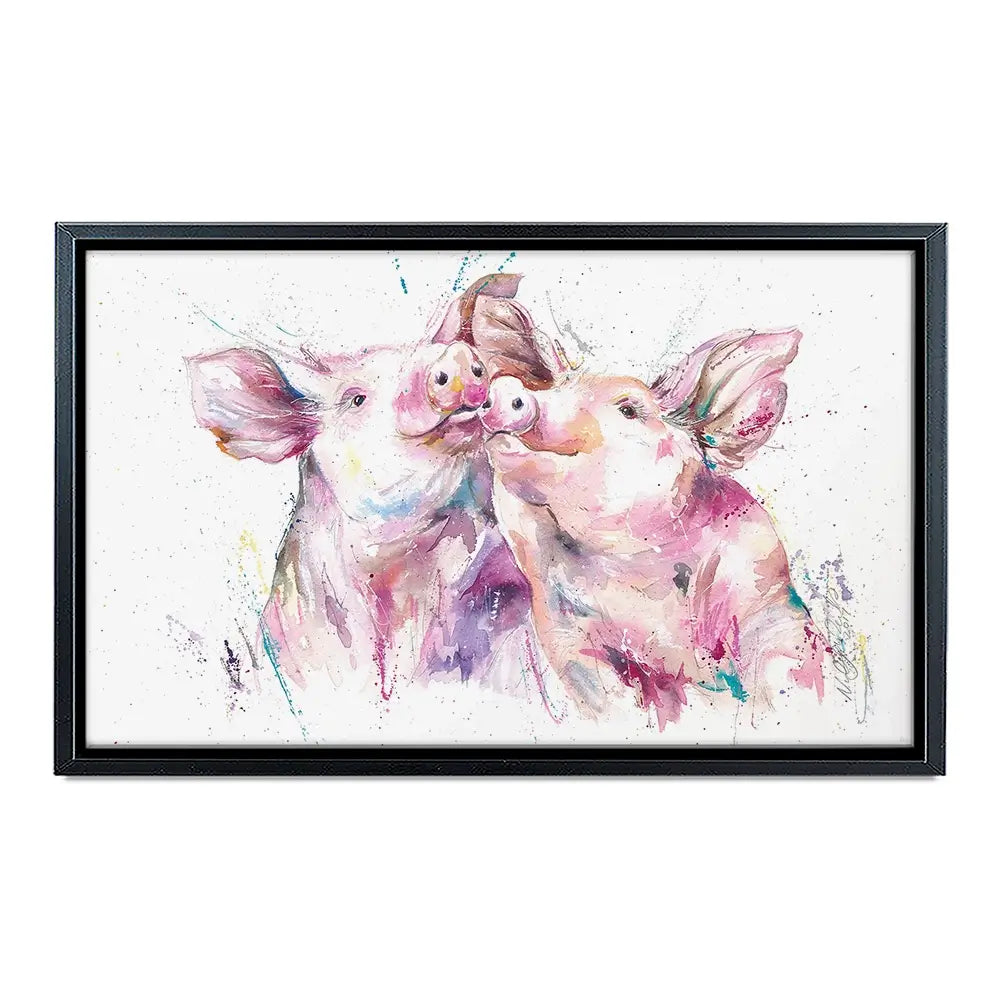 Hogs And Kisses Canvas Print Hogs And Kisses Canvas Print wall art product Nicola Jane Rowles