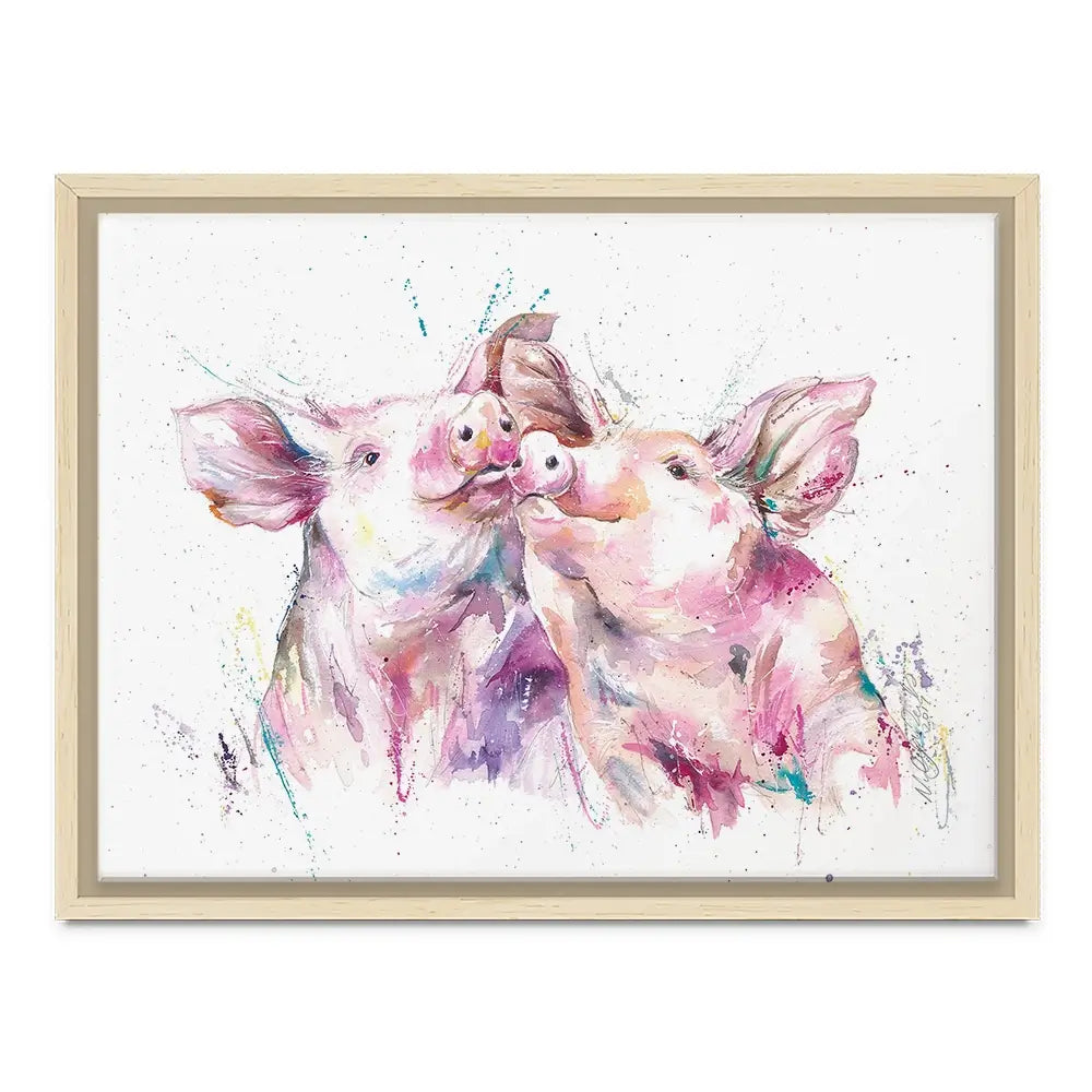 Hogs And Kisses Canvas Print Hogs And Kisses Canvas Print wall art product Nicola Jane Rowles