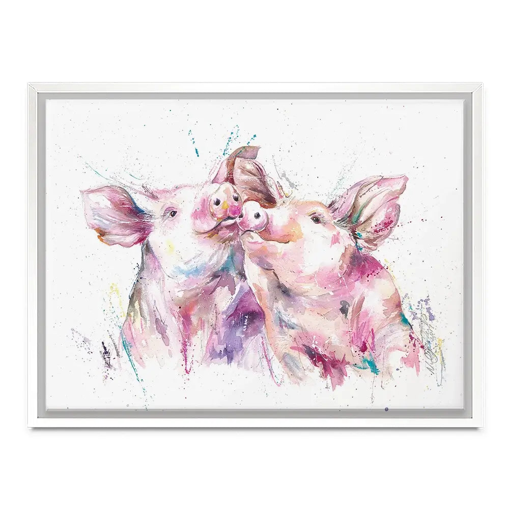 Hogs And Kisses Canvas Print Hogs And Kisses Canvas Print wall art product Nicola Jane Rowles