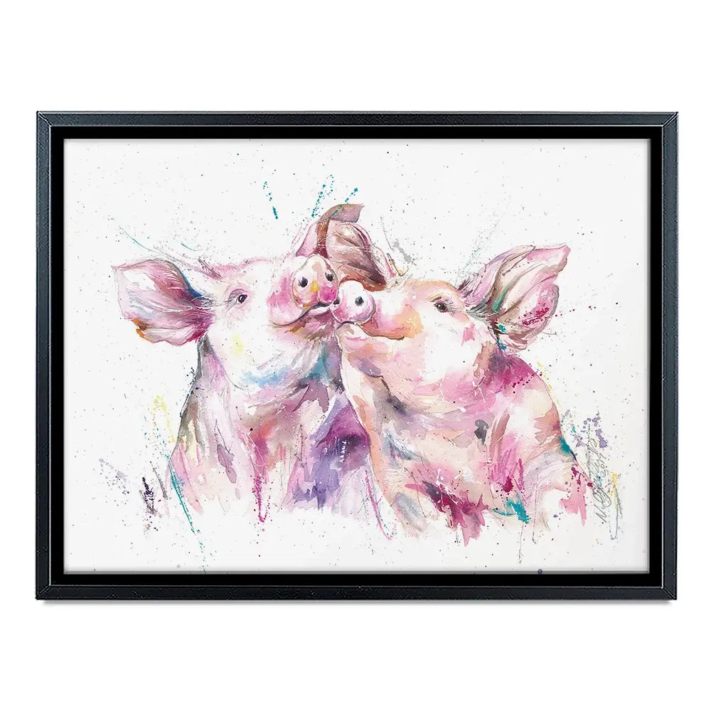 Hogs And Kisses Canvas Print Hogs And Kisses Canvas Print wall art product Nicola Jane Rowles