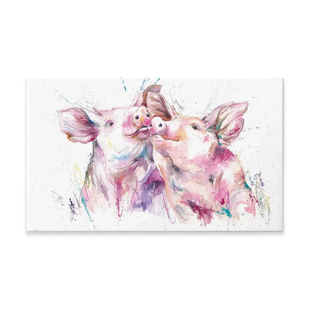 Hogs And Kisses Canvas Print Hogs And Kisses Canvas Print wall art product Nicola Jane Rowles