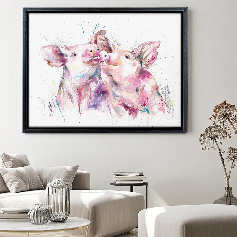 Hogs And Kisses Canvas Print Hogs And Kisses Canvas Print wall art product Nicola Jane Rowles