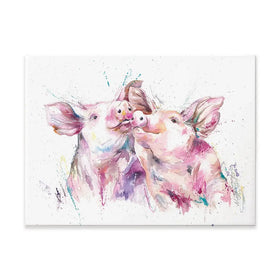 Hogs And Kisses Canvas Print Hogs And Kisses Canvas Print wall art product Nicola Jane Rowles