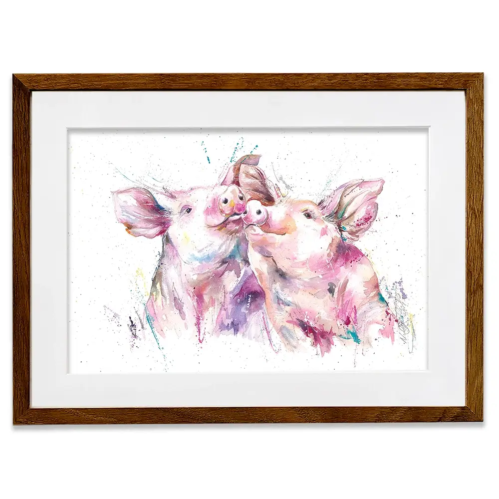 Hogs And Kisses Framed Art Print Hogs And Kisses Framed Art Print wall art product Nicola Jane Rowles