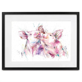 Hogs And Kisses Framed Art Print Hogs And Kisses Framed Art Print wall art product Nicola Jane Rowles