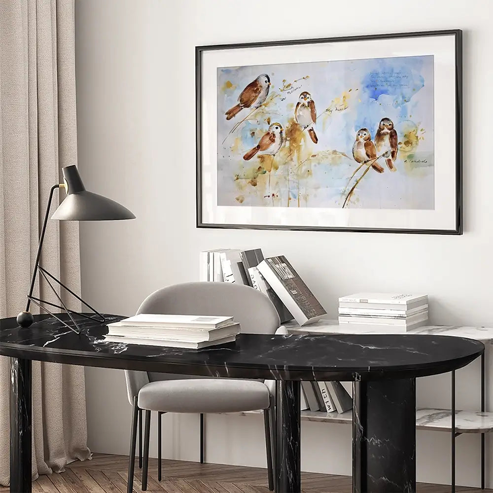Holy Conversation Sparrows Framed Art Print Holy Conversation Sparrows Framed Art Print wall art product Tiffani Taylor - Independent
