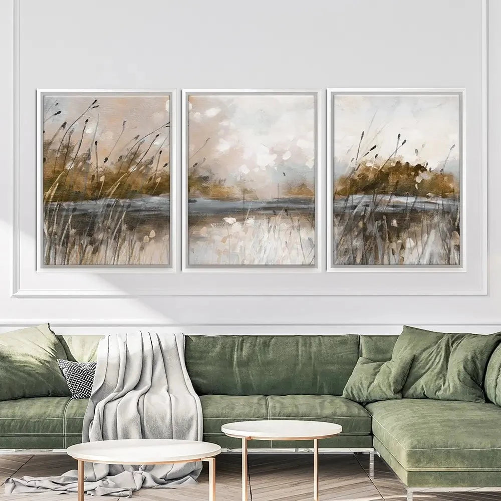 Honeybloom Lake View Trio Canvas Print Honeybloom Lake View Trio Canvas Print wall art product Carol Robinson