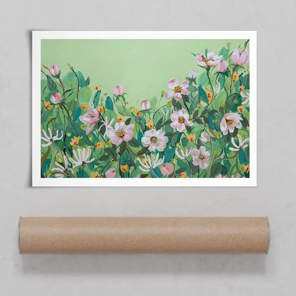 Honeysuckle And Roses Art Print Honeysuckle And Roses Art Print wall art product Karen Sutton