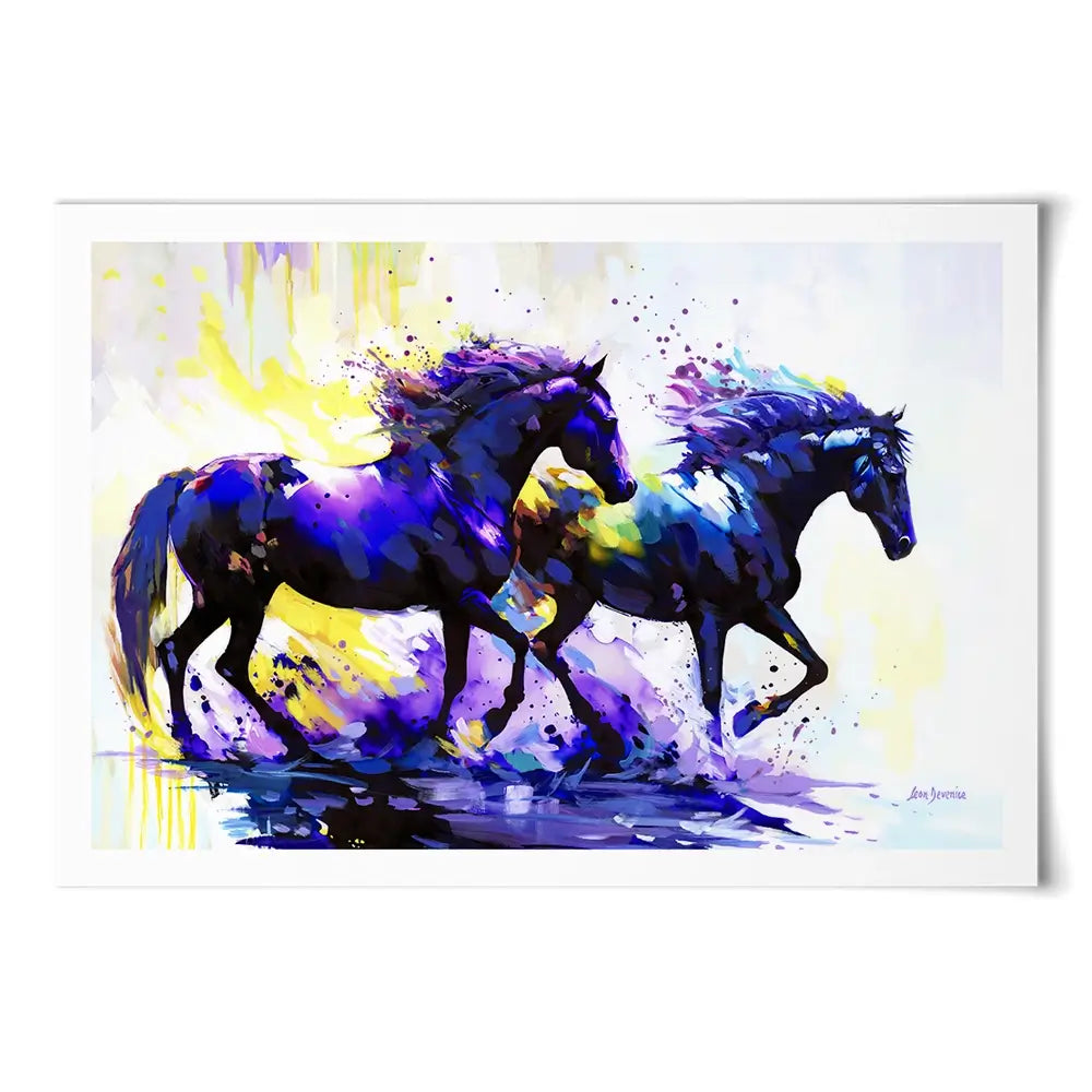 Horses On The Water Trail Art Print Horses On The Water Trail Art Print wall art product Leon Devenice