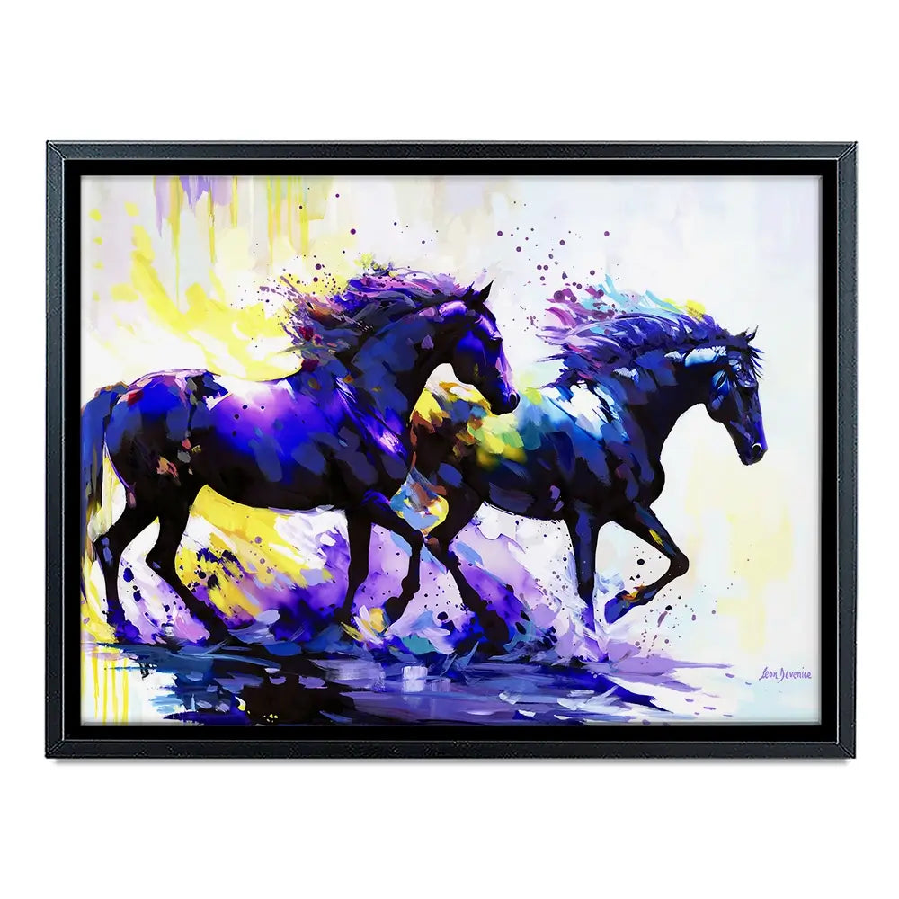 Horses On The Water Trail Canvas Print Horses On The Water Trail Canvas Print wall art product Leon Devenice