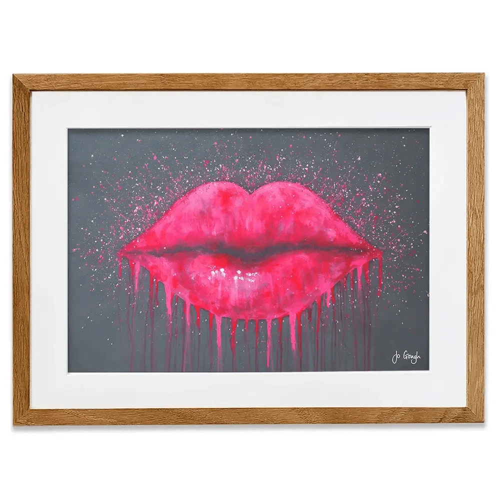Hot Lips Framed Art Print Hot Lips Framed Art Print wall art product Jo Gough