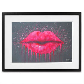 Hot Lips Framed Art Print Hot Lips Framed Art Print wall art product Jo Gough