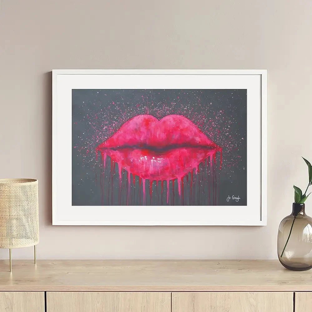Hot Lips Framed Art Print Hot Lips Framed Art Print wall art product Jo Gough