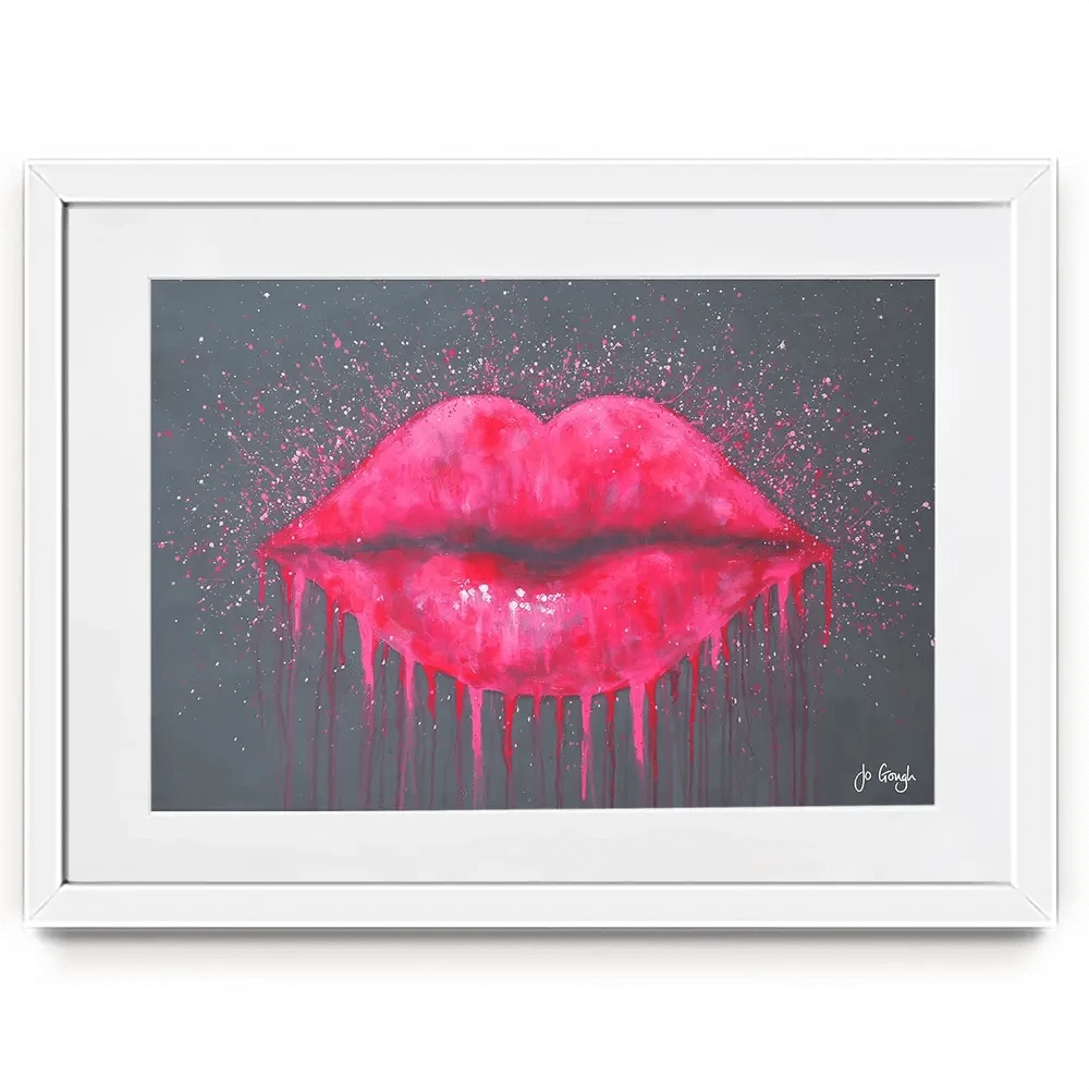 Hot Lips Framed Art Print Hot Lips Framed Art Print wall art product Jo Gough