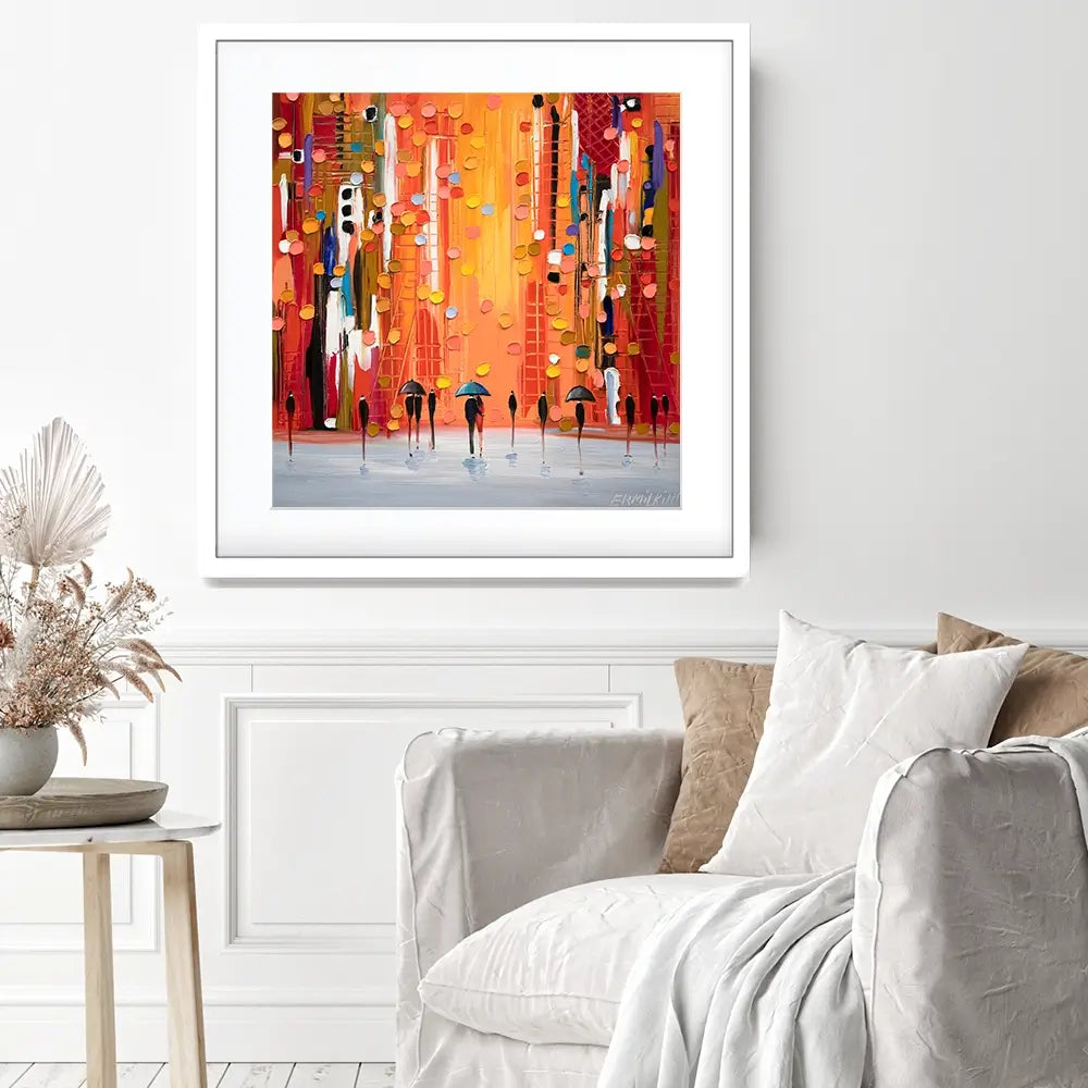 Hot Rainy Sunset Framed Art Print Hot Rainy Sunset Framed Art Print wall art product Ekaterina Ermilkina
