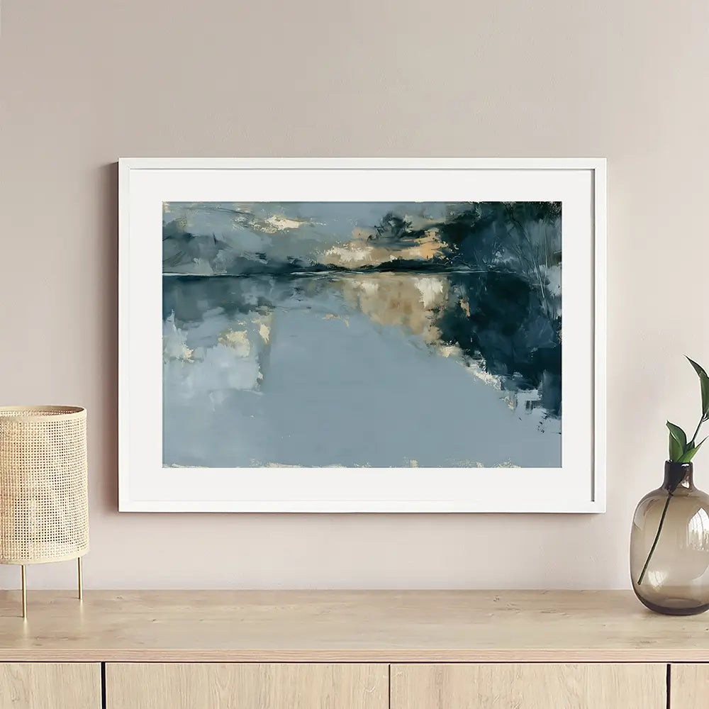 Hour Of Slow Reflection Framed Art Print Hour Of Slow Reflection Framed Art Print wall art product Chromatic Storm Studio