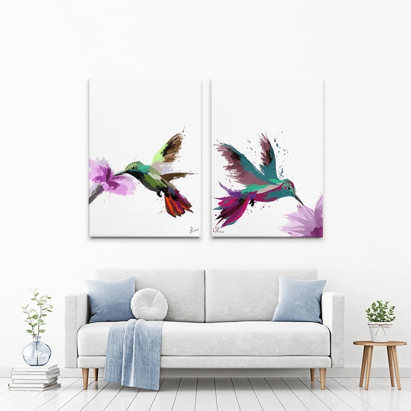 Hummingbird Duo Canvas Print Hummingbird Duo Canvas Print wall art product Aimee Linzi