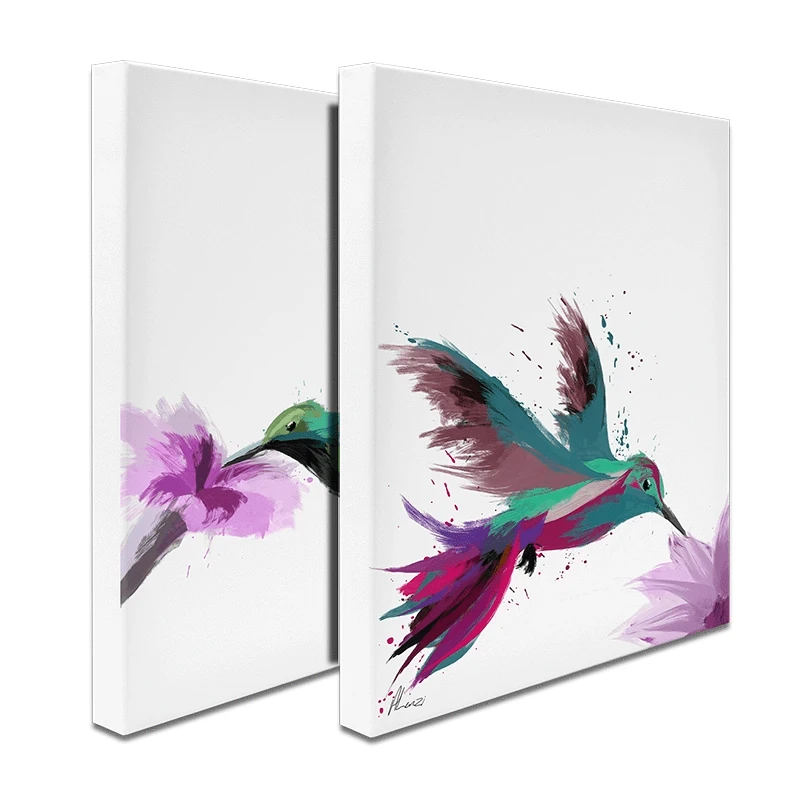 Hummingbird Duo Canvas Print Hummingbird Duo Canvas Print wall art product Aimee Linzi